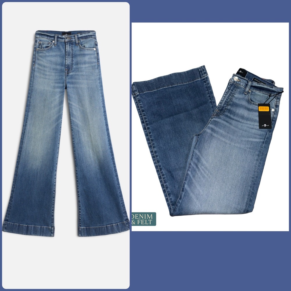 NEW 7 For All Mankind Modern Dojo Tailorless Slim Illusion Wide Leg Flare Jeans